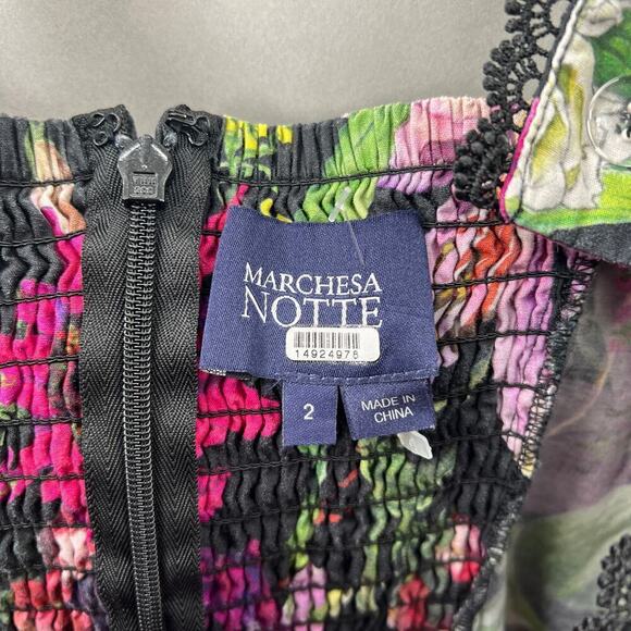 B51 Marchesa Notte Midi Dress Womens 2 Fairy Coquette Floral Feminine Swiftie - Picture 8 of 12